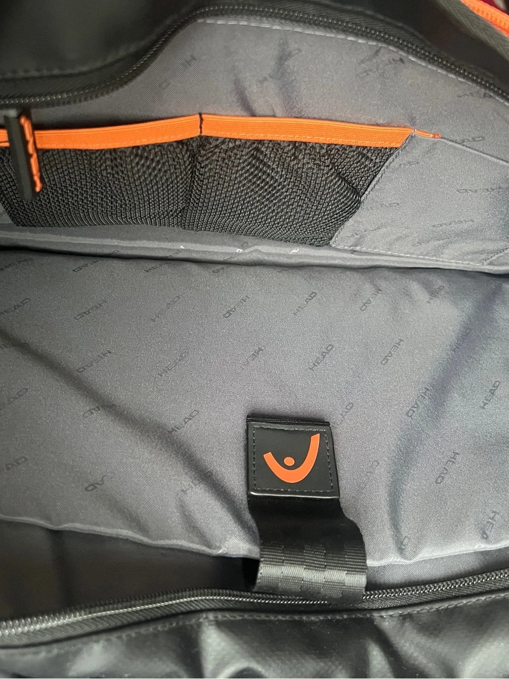 HEAD Black Men's Messenger Bag with Orange Trim Strap NWOT